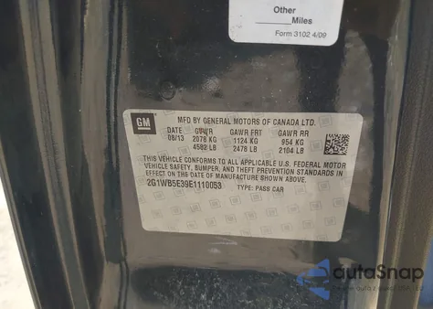 2014 Chevrolet Impala Limited Lt from USA, damaged, VIN 2G1WB5E39E1110053